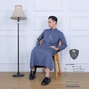 Jubah Bordir Lengan Panjang Model Terbaru Material Tesla Bahan Adem Nyaman Tidak Mudah Kusut Free Peci
