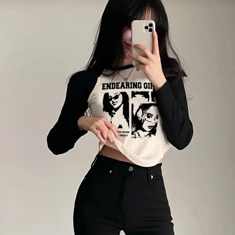 ￼Kaos Lengan Panjang Wanita ENDEARING GIRL Knit Rib (LD 88, P 52) 3
