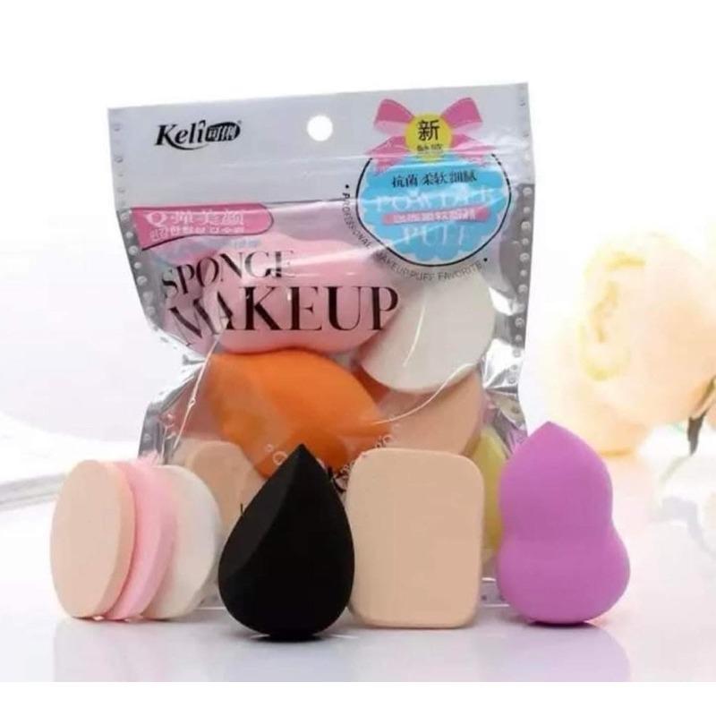 Set 6 Bông Mút Trang Điểm Đánh Phấn Keli Màu Sắc Đa Dạng An Toàn & Mềm Mại