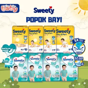 SWEETY Bronze Dry X-Pert & Silver Cloud Soft | Popok Bayi Serap 1 Detik, Anti Bocor 12 Jam & Nyaman Sepanjang Hari