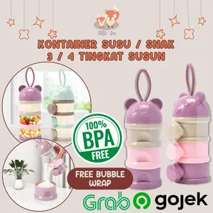 TEMPAT SUSU BUBUK DISPENSER KONTAINER 3 & 4 SUSUN SUSU BAYI / CONTAINER SUSU TRAVELING BABY