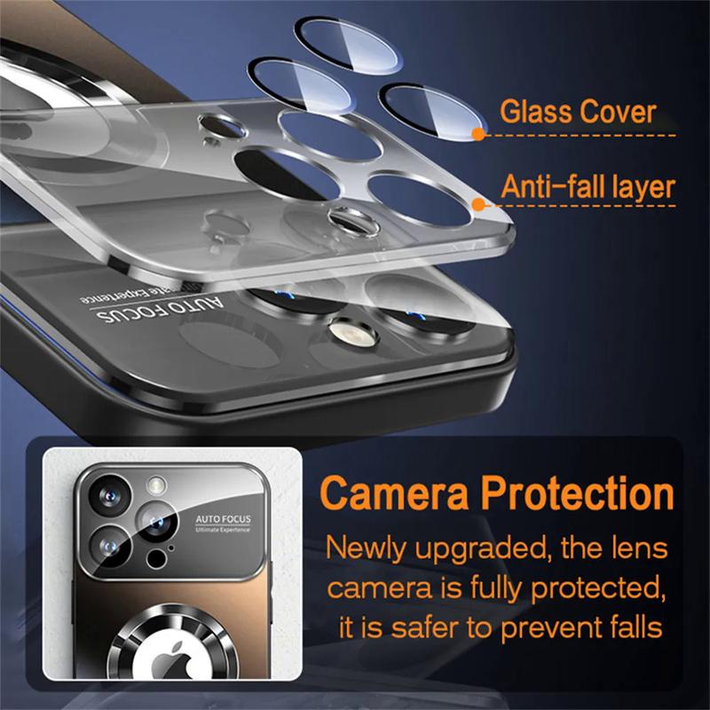 Product Introduction of Bumper matte magnetic for MagSafe Wireless Charging Case for iPhone 15 14 Pro Max 13 12 11 glass lens camera protection cover 20
