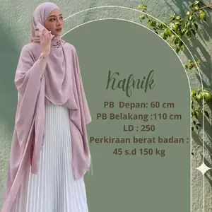 KAFNIK Kaftan Tunik Abaya Batwing Crinkle Motif Oversize Panjang 60cm-110cm Atasan Wanita Muslim Dress