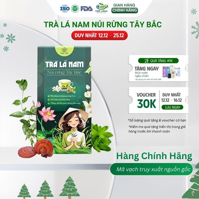 Hộp 60 Túi Trà Lá Nam Thành Phần: Lá Sen Chè Vằng Lá Ổi Phan Tả Diệp Hoa Nhài Cỏ Ngọt Thanh Nhiệt Thanh Lọc Cơ Thể G.Cân Nước Trà Tea Chè Chua