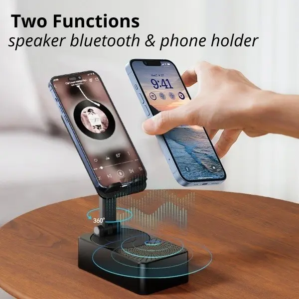 Stand Holder Plus Speaker Bluetooth  Bass Audio WYS Ponsel Telepon 1000mAh 2
