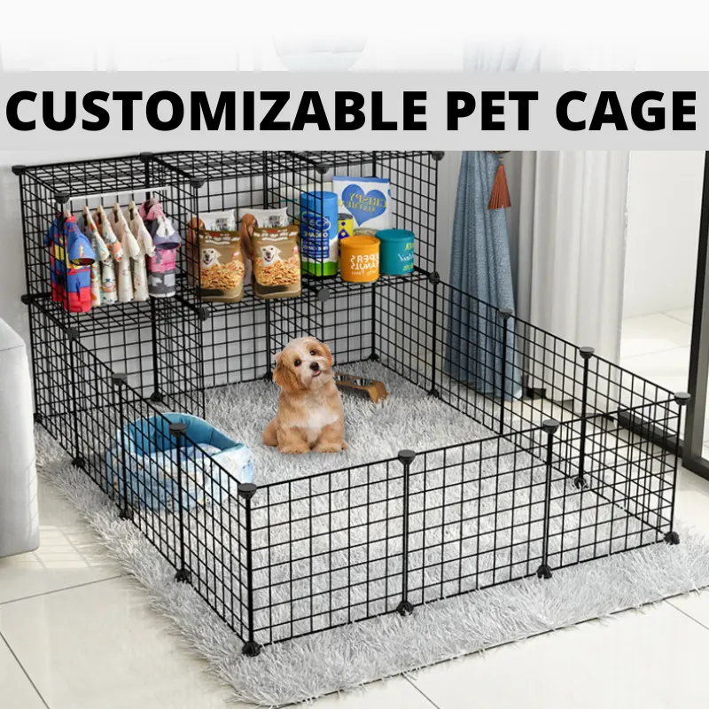 Pet Cage Customizable Gate Modular Animal Playpen Fence for Cat/ Dog/ Guinea Pig