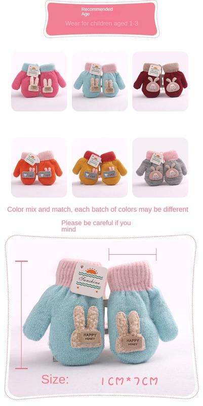 Product Introduction of 1-4 Years baby Winter Hand Gloves Thick Warmer Knitted Mittens Thicken Mittens for Kids Cute Cartoon Gloves Boys Girls 7