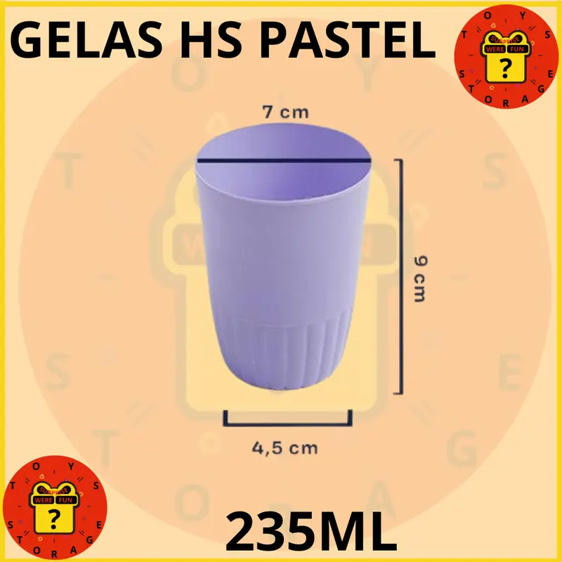 TI - GELAS HS 235 ML GELAS MINUM TEH KOPI PLASTIK PASTEL TERMURAH 1