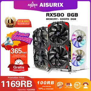 AISURIX VGA RX 580 8GB VGA Card ddr5 256Bit 2048SP HDMI New PC Gaming