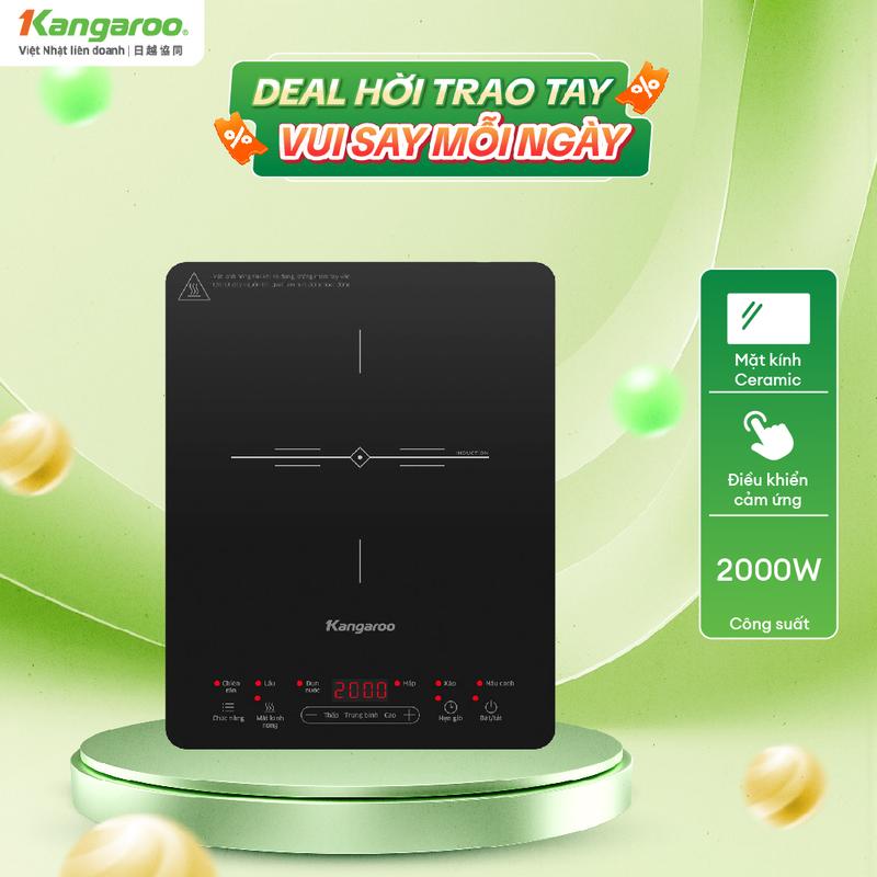 Bếp từ đơn Kangaroo KGIC20S2- Công suất 2000W, mặt kính chịu lực, chịu nhiệt…