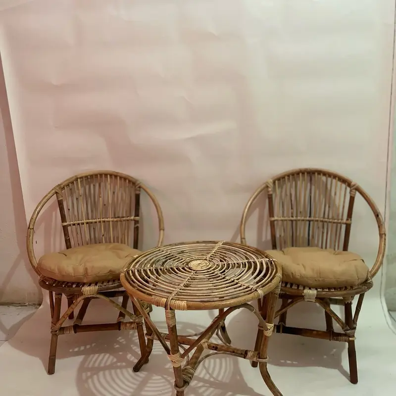 (Ready stok) 1 set kursi teras rotan model momon free bantal Furniture Asli 0