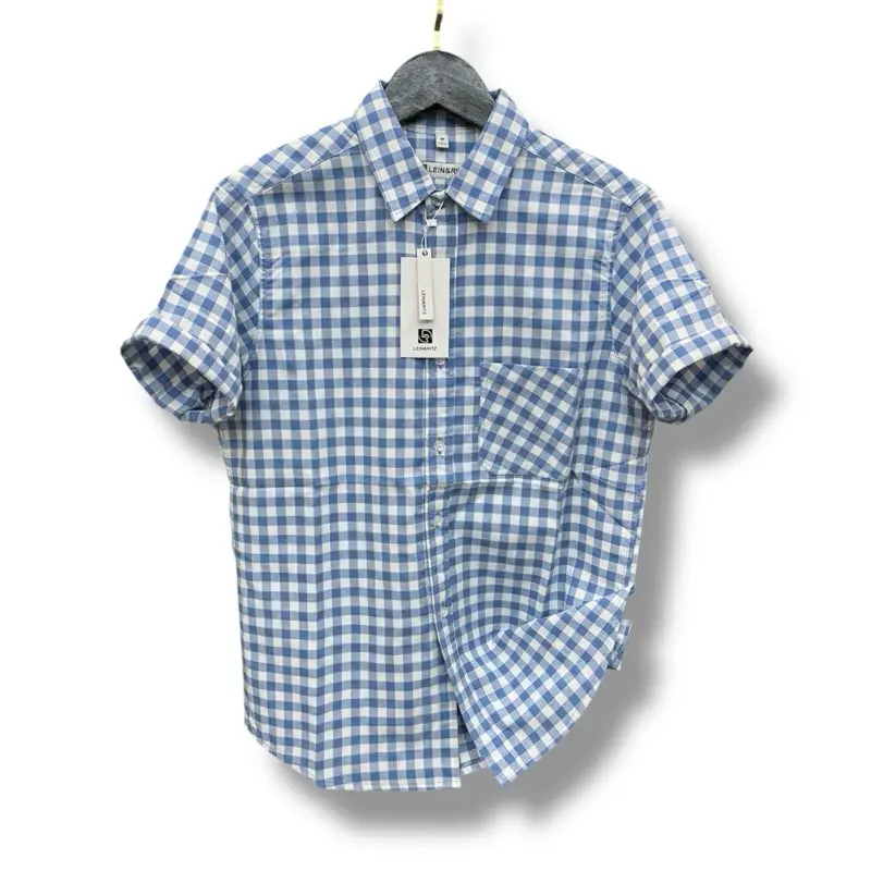 Kemeja Pendek Pria Motif Kotak Kotak Oxfort Premium - Kemeja Pria Casual Kotak Kotak Slimfit by Lein&Ritz Distro