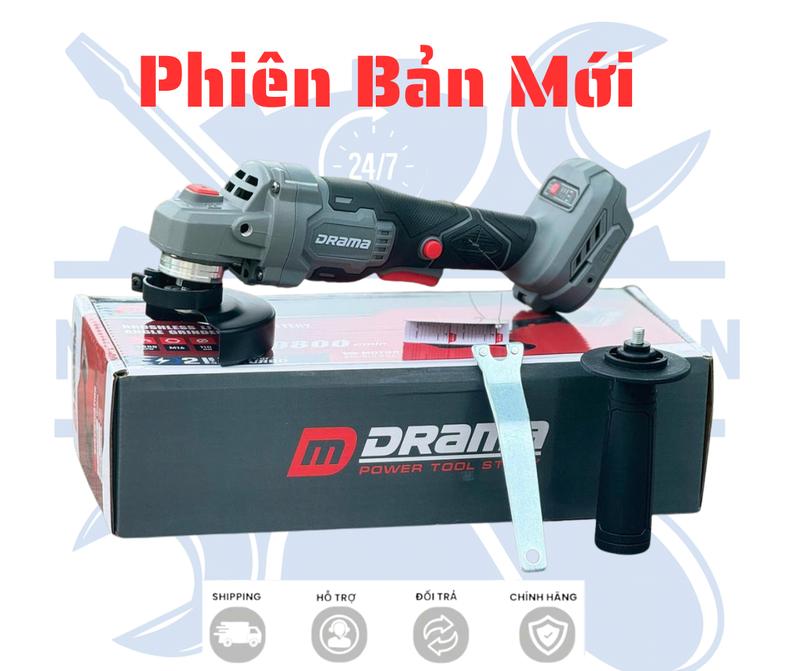 PHIÊN BẢN MỚI Máy Mài Góc Drama D-5122A 950W 9800RPM Động Cơ Lõi Đồng Không Chổi Than Chân Pin Phổ Thông