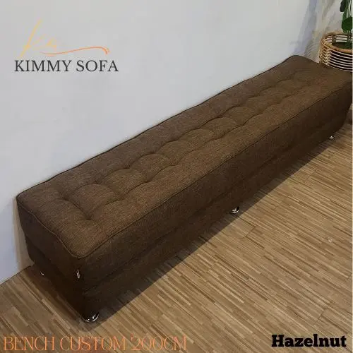 KIMMYSOFA Panjang Bench Puff Stools Sofa Bahan Canvas/Bludru Terima Ukuran Custom 1