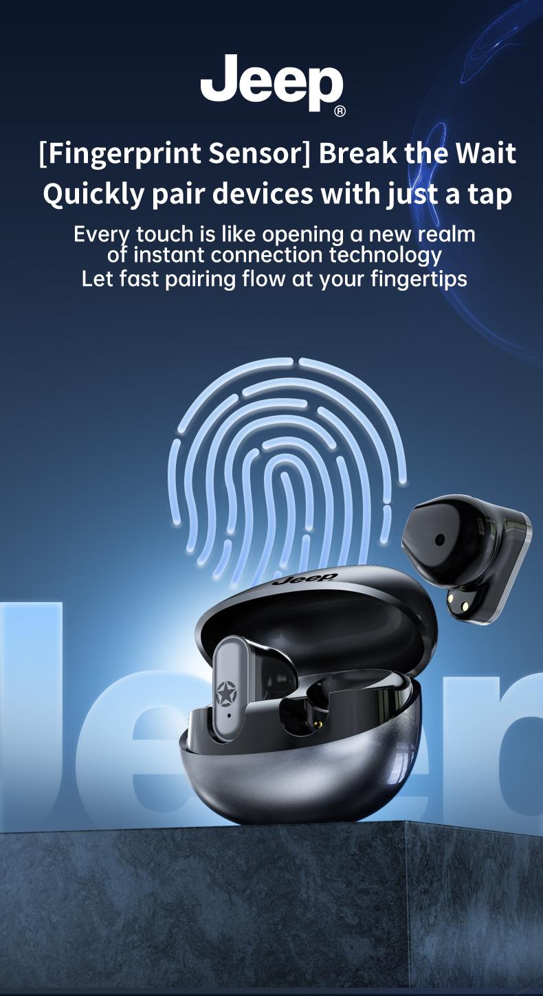 Jeep JP-EW131 TWS Earphone Bluetooth 6.0 Headphone Nirkabel Kontrol Sentuh Suara HIFI Panggilan HD Headset