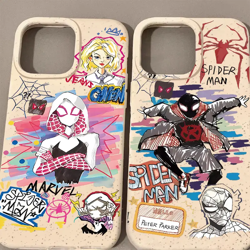 Ốp Điện Thoại Silicon, Thiết Kế Anime Nhện Graffiti Tương Thích Với iPhone 15, 14, 13, 12 Pro Max, 12, 11 Pro, XS Max, XR, X, 7, 8 Plus, SE 2020, Ốp Mềm Chống Sốc, Ốp Lưng, Ốp Bảo Vệ