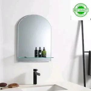 Cermin Kaca Dinding Atas Wastafel Toilet Kamar Mandi Dengan Ambalan Kaca Tempat Sabun 45x60 Cm - Silver ( BEST QUALITY )