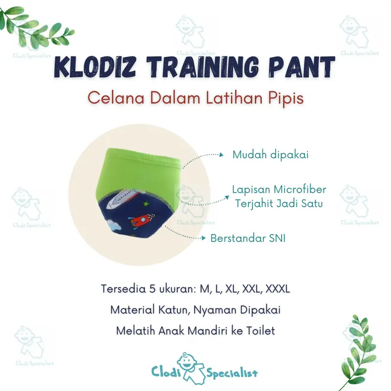 Klodiz XL 14-17 kg Training Pants/ Celana Dalam Latihan Pipis Anak 2