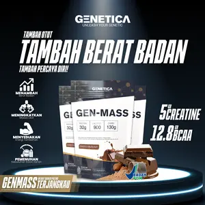 Genetica Gen Mass Gainer 2 Lbs GenMass Creatine + BCAA |BPOM|