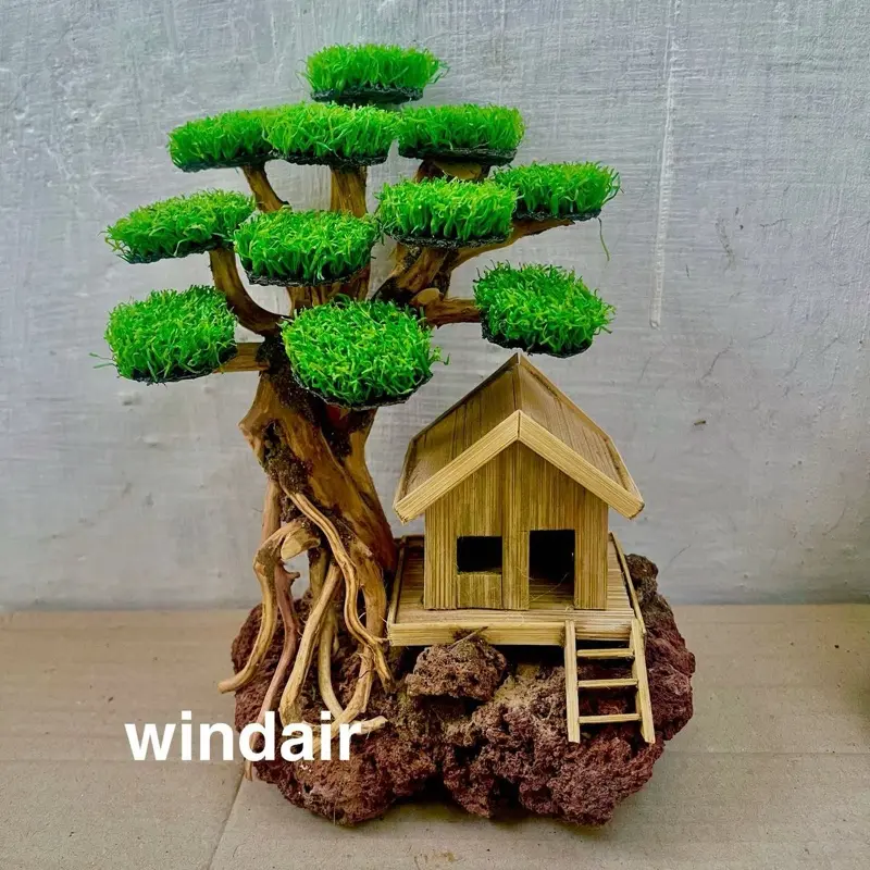 miniatur rumah pohon sintetis aquarium Aquacape