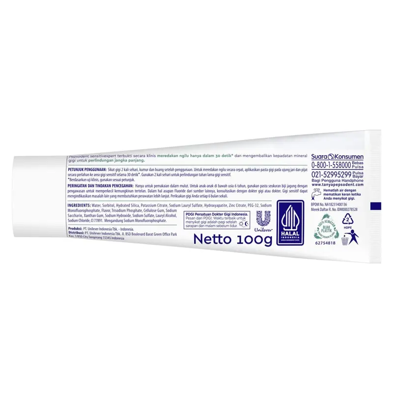Pepsodent Sensitive Expert Pasta Gigi Original 100G 7