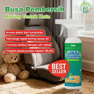 [Pembersih Kering Tanpa Air Cepat Kering] Cairan pembersihfurnitur kain dengan tingkat pembunuhan bakteri 99,9%, pHnetral, mengandung ekstrak alami dari tumbuhan,melindungi bahan kain seperti sofa, karpet, gorden, danboneka berbulu.