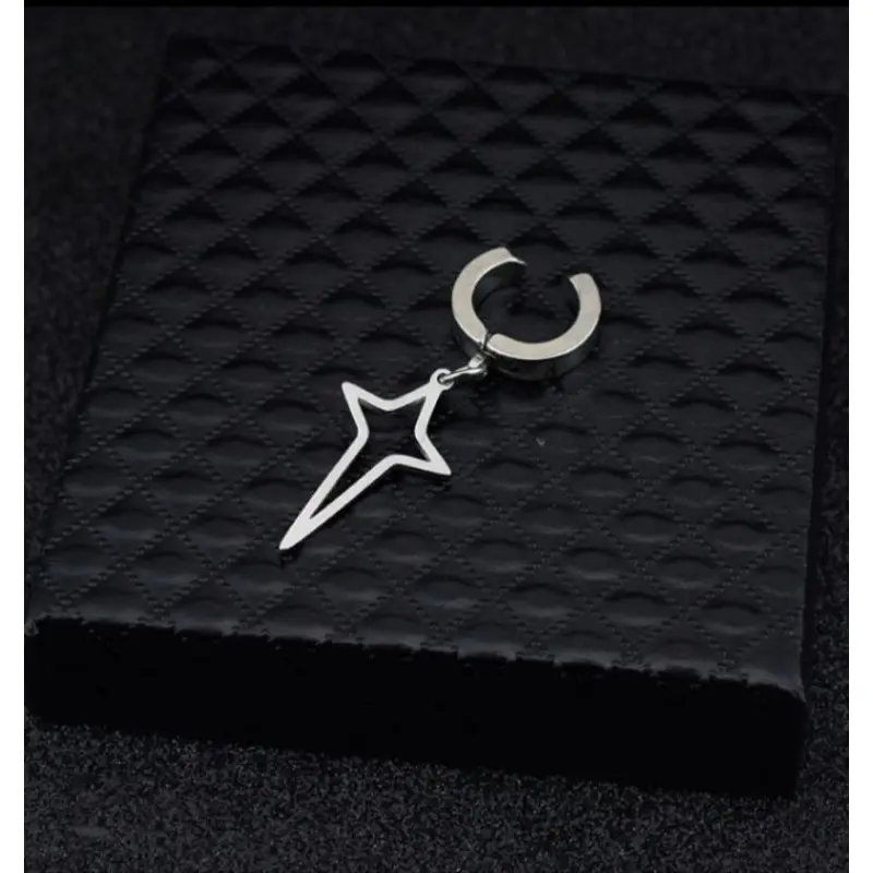 Anting titanium jepit  bintang pria wanita anti karat terbaru anting  jepit anting  jepit 0