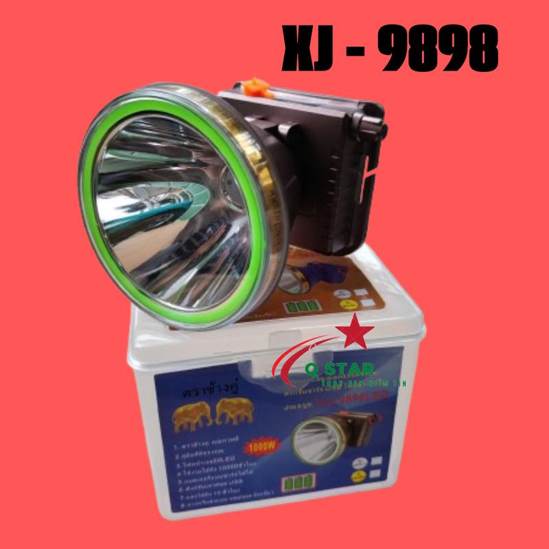  Đèn Pin Đội Đầu Siêu Sáng XJ 9898 Sử Dụng Chiết Át Chỉnh Sáng Pin Dùng Đến 100 Tiếng Choá Đèn 10cm 