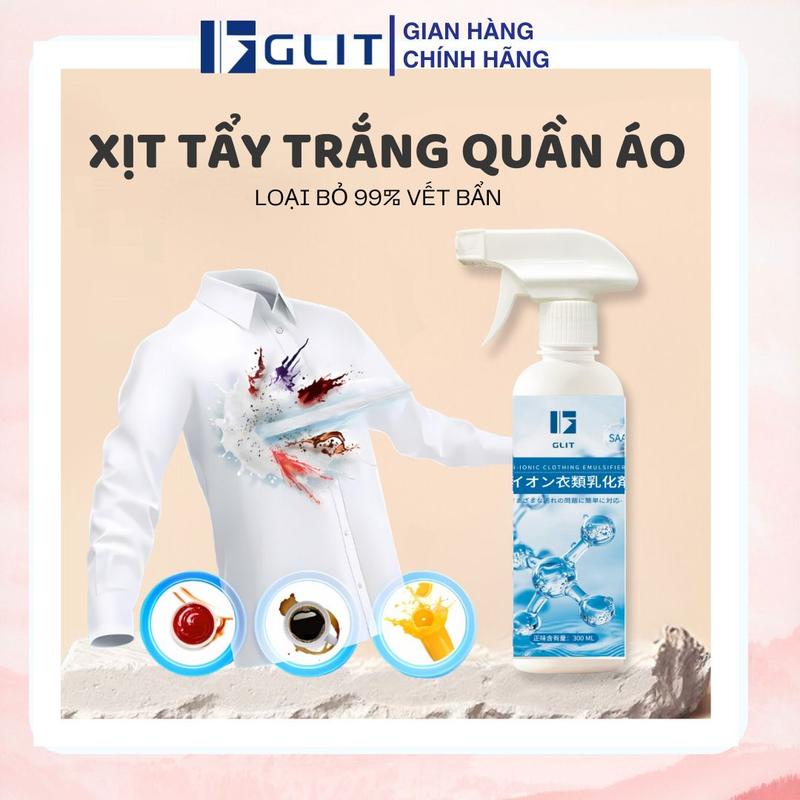 GLIT Xịt Tẩy Vết Bẩn Quần Áo Làm Sạch Nhanh Vết Thức Ăn, Máu, Mốc, Ố Vàng, Cổ Áo, An Toàn, Không Phai Màu Vải Phù hợp Với Mọi Chất Liệu