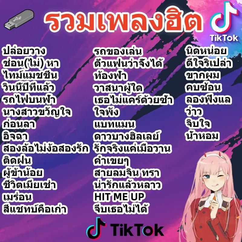 USB รวมเพลงฮิตTikTok (700เพลง) MP3 แฟลชไดร์ฟพร้อมเพลง เพลงดังTikTok เพลงเยอะมากๆ
