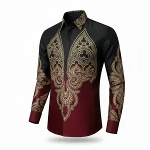 Batik Arwinda Mahogamy Kemeja Batik Pria Premium Lengan Panjang Motif Elegan Modern Formal & Kasual Bahan Micro Halus Adem Nyaman untuk Acara Sehari-hari dan Formal