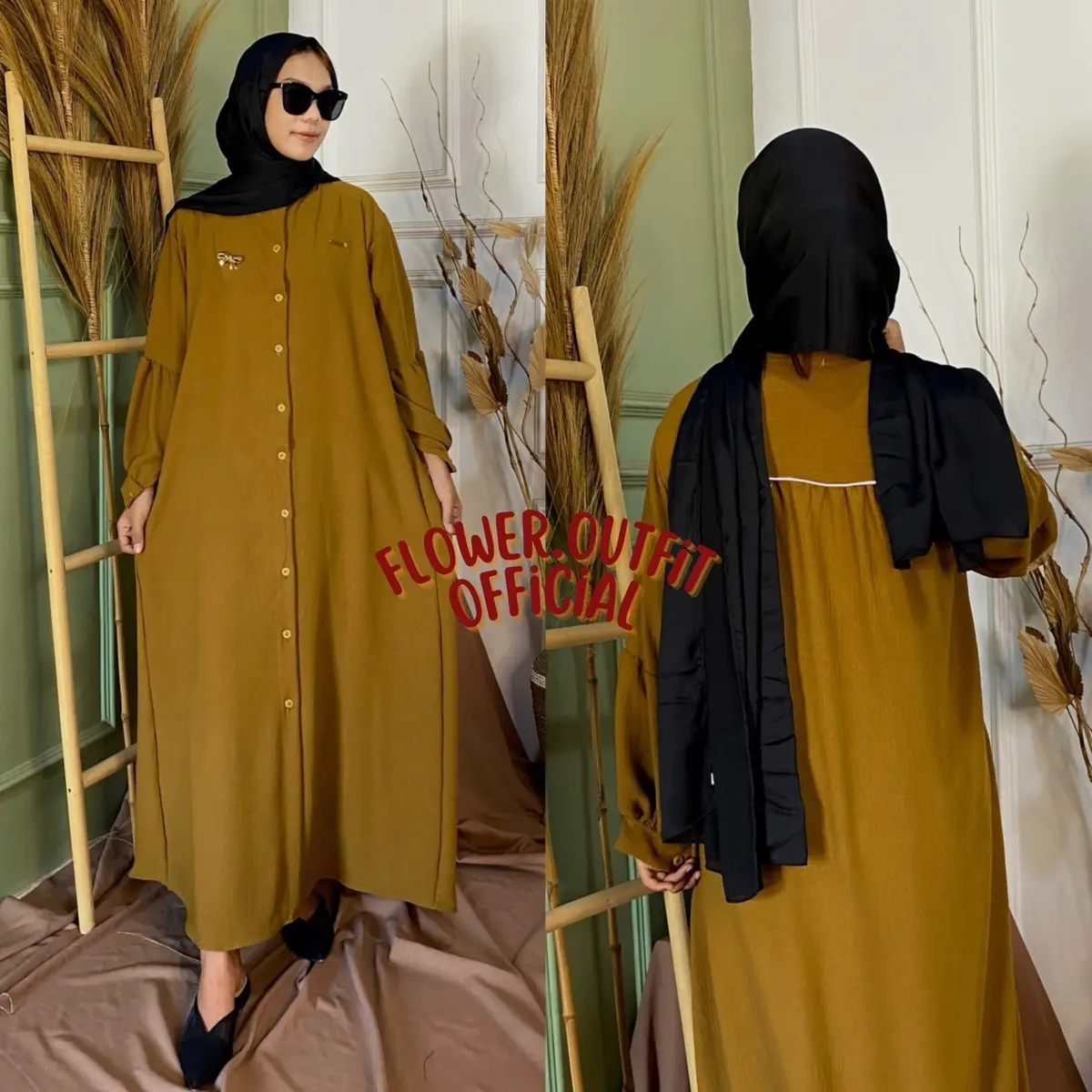 GAMIS ALINA  by Flower.Outfit [Free Bross] BAHAN CRINGKEL AIRFLOW Muslim