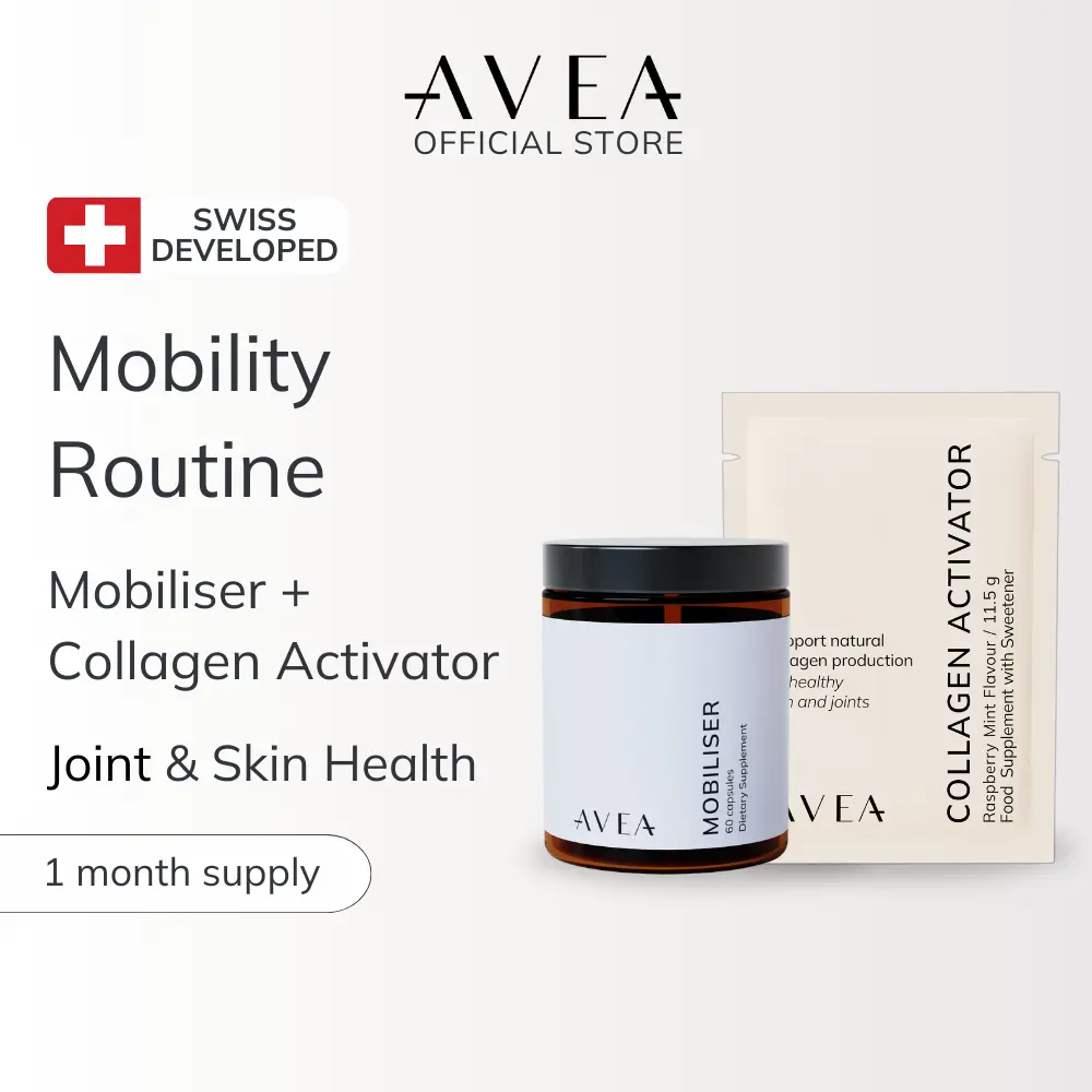 AVEA Mobility Routine | Collagen Activator + Mobiliser | Swiss Made | Joint Supplement | Collagen Drink | Vitamin C
