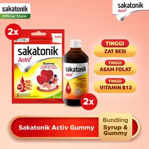 Paket Sakatonik Activ 100ml (2) & Sakatonik Activ Multivitamin Zat Besi Gummy (2)