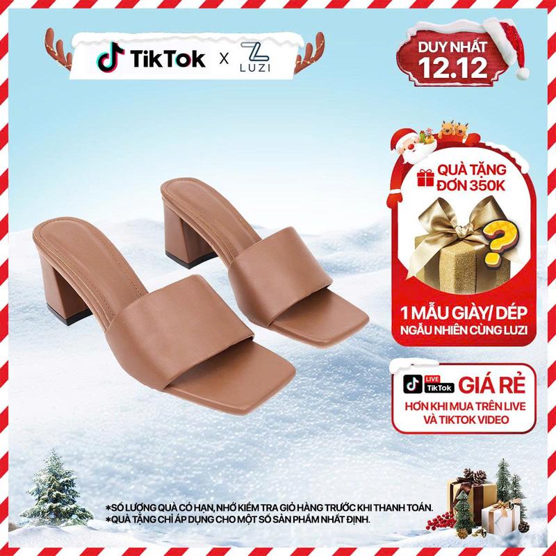 HÀNG FULLBOX DéP nữ cao gót đế vuông 5 phân GiàY cao gót nữ quai ngang bản to gót vuông cao 5cm Luzi Shoes m109