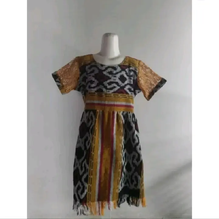 DRES TENUN ANAK-ANAK KOMBINASI BROKAT, BAJU RESMI BAJU KONDANGAN CANTIK DAN IMUT 3