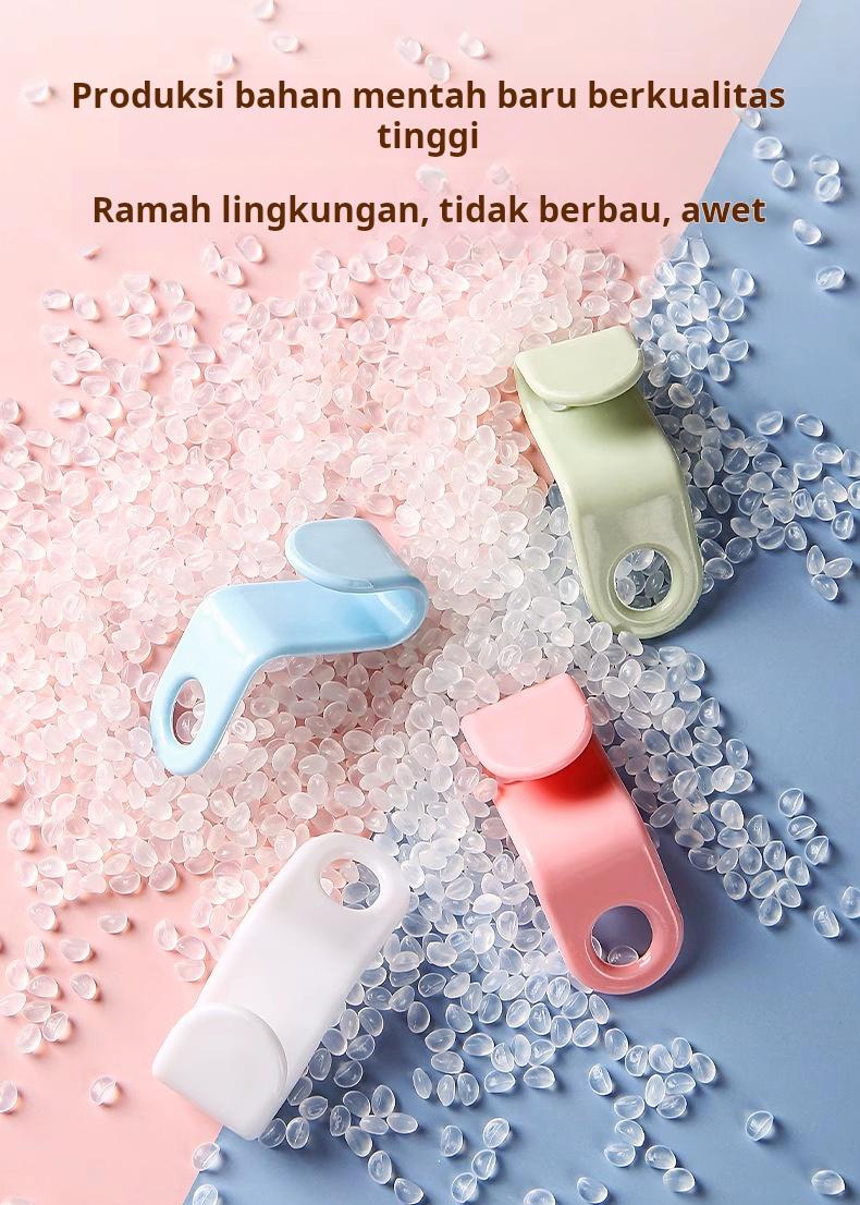 Gantungan baju tebal dengan kombinasi kait tanpa perlu mengebor, rak gantung multi-lapisan untuk penyimpanan dan penghematan ruang.