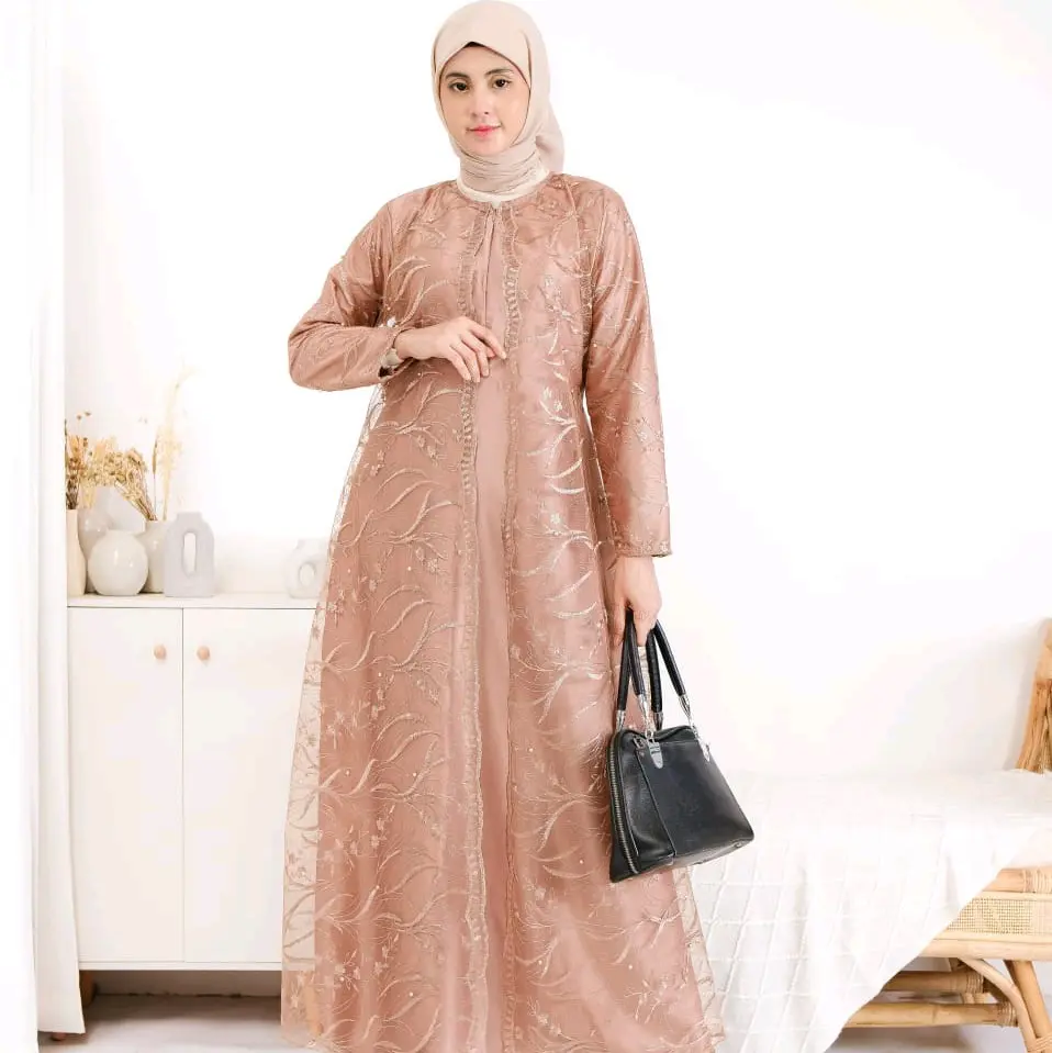 GAMIS PESTA BUSUI TERBARU / TERLARIS SIZE M-L-XL- XXL-STANDAR DAN JUMBO TANGAN FUL BURKAT ,BAHAN SATIN
