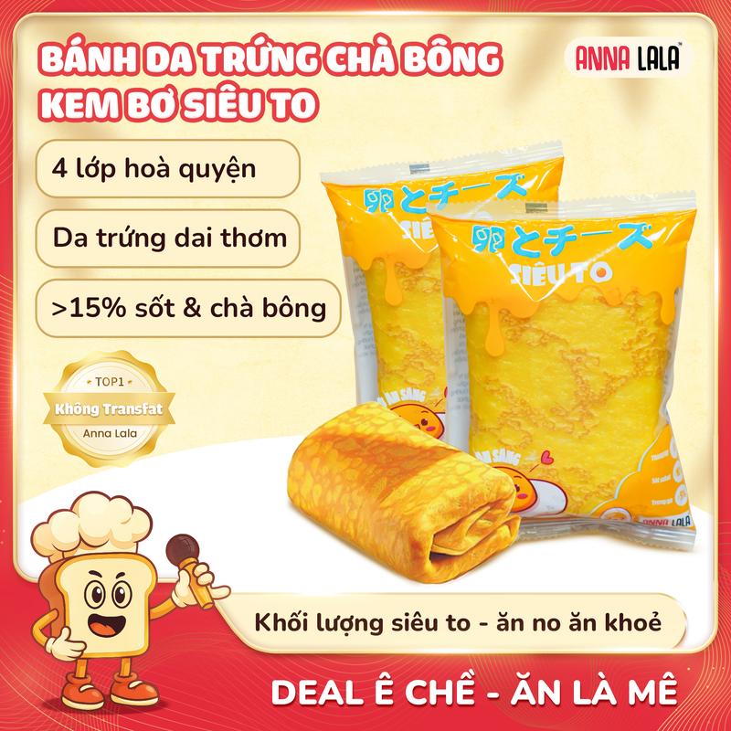    7   Combo Bánh Da Trứng Chà Bông Siêu To 83 gam Dòng bánh 0 Transfat Thơm ngon Ăn Vặt Food ANNA LALA 