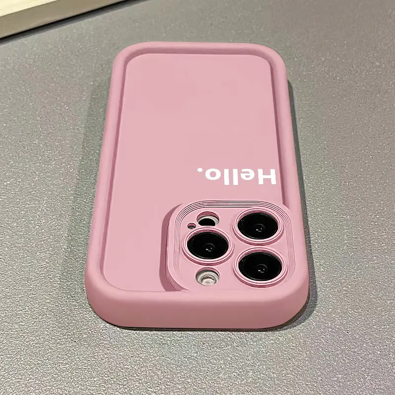Ốp Điện Thoại Tpu Mềm, Thiết Kế Hello Cá Tính, Tương Thích Với iPhone 15, 14, 11, 13, 12, Pro Max, XR, X, XS Max, 7, 8 Plus, SE 2020, Thời Trang Ins, Ốp Lưng Chống Sốc, Ốp Mềm Silicon Case 7