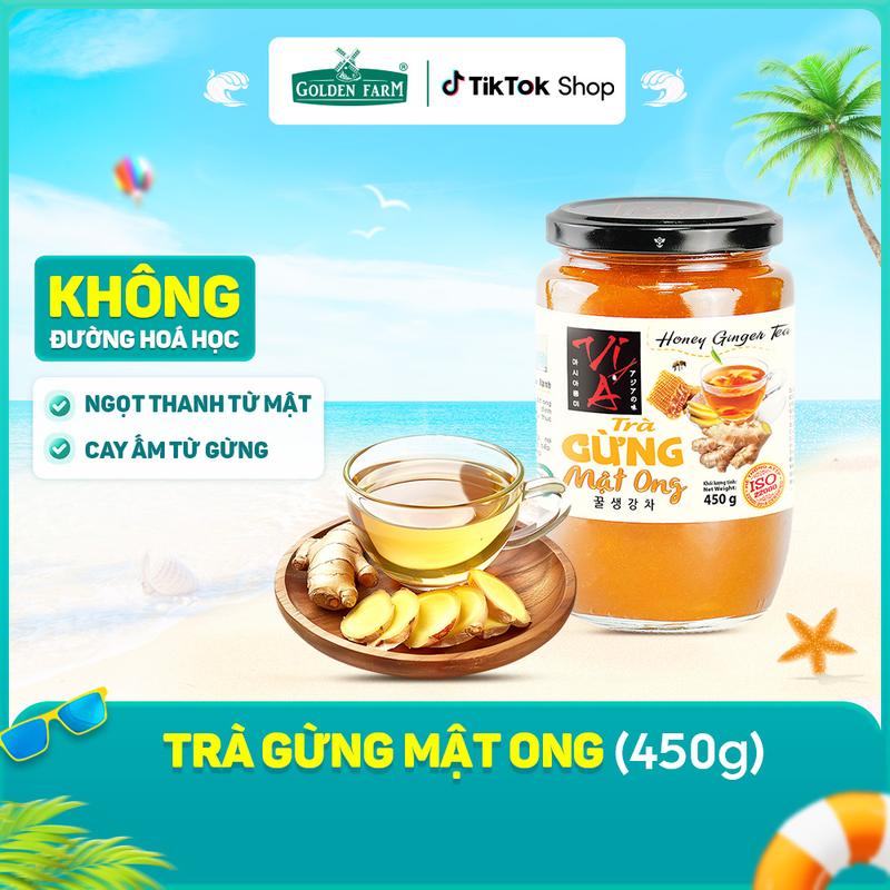 Trà Gừng Mật Ong Vị Á lọ 450g, tăng sức đề kháng, làm ấm cơ thể