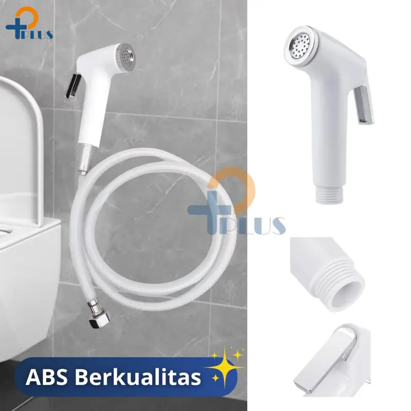 PPLUS Flusso Jet Shower Toilet / Jet Washer Bidet Cebok Kloset Closet WC / Spray Bidet Cebok Kloset Closet WC Murah 1,2 Meter Putih & Hitam 2