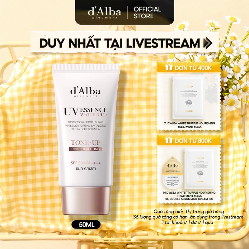 Kem chống nắng thuần chay d'Alba Waterfull Tone-Up Sun Cream SPF50 + PA + 50ml