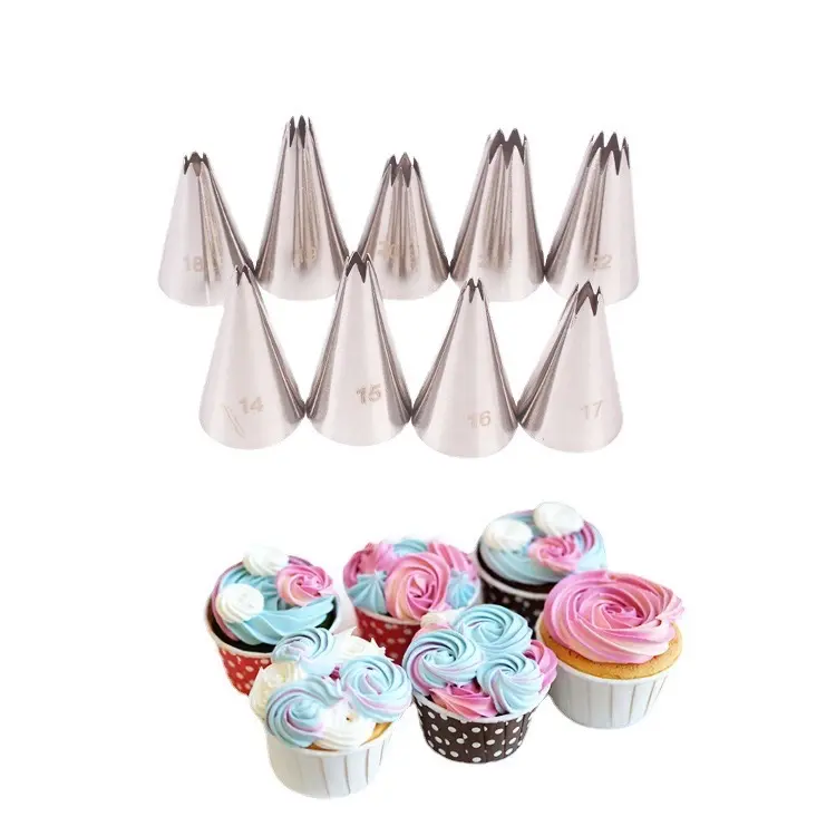 Spuit buttercream stainless tanpa sambungan 14 15 16 17 18 19 20 21 22 Alat Kitchenware Kue 1