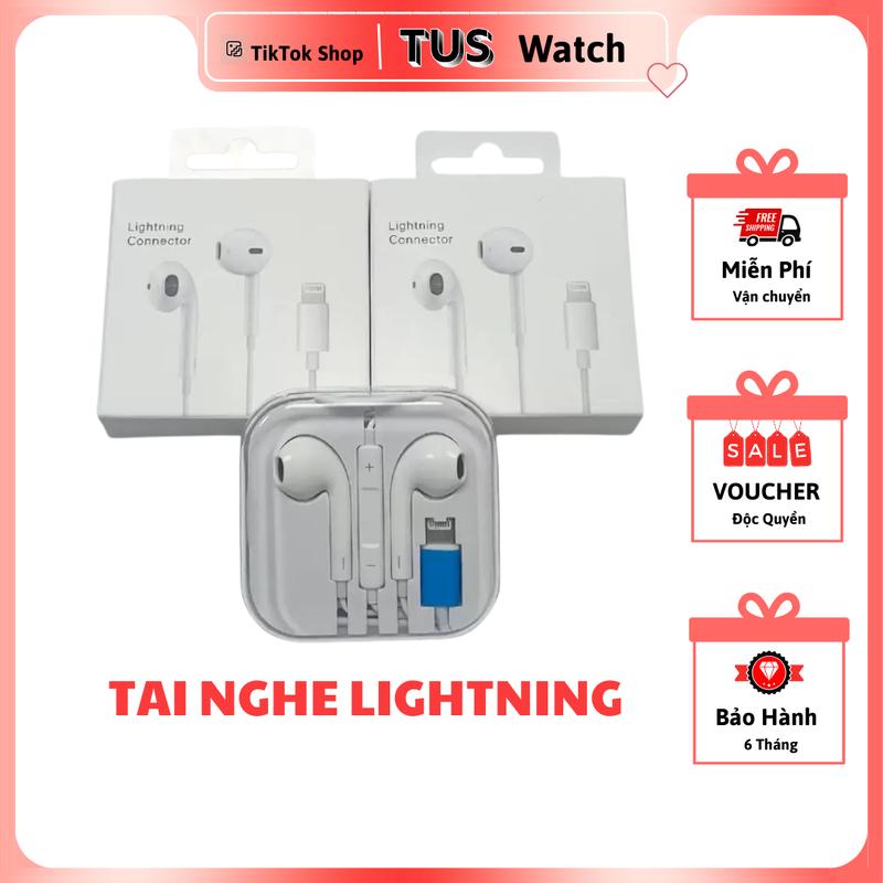 Tai Nghe Dây Lightningg Chân Dẹt Dành Cho IOS IP5 Đến 14PRM Tai Nghe Hỗ Trợ Đàm Thoại Không Cần Kết Nối Bluetooth Kháng Mồ Hôi
