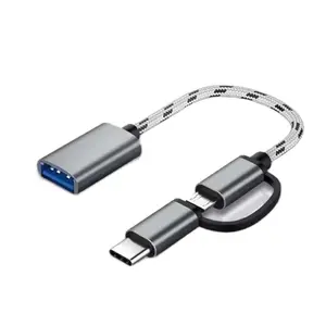 OTG 2 in 1 MICRO + TYPE C DUAL FUNGSI CONVETER OTG TRANSFER DATA WRITING USB 3.0 MOBILE PHONE