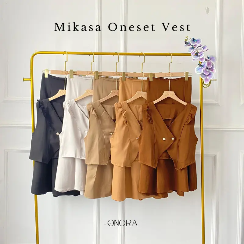 Onora - Oneset Korean Style Mikasa Set Vest Rok Pakaian Wanita 4