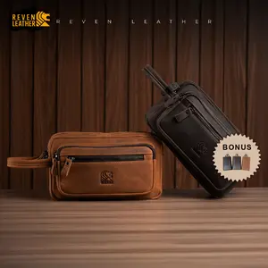 Tas Selempang Pria Reven Nakula Clutch Kulit Asli Multifungsi