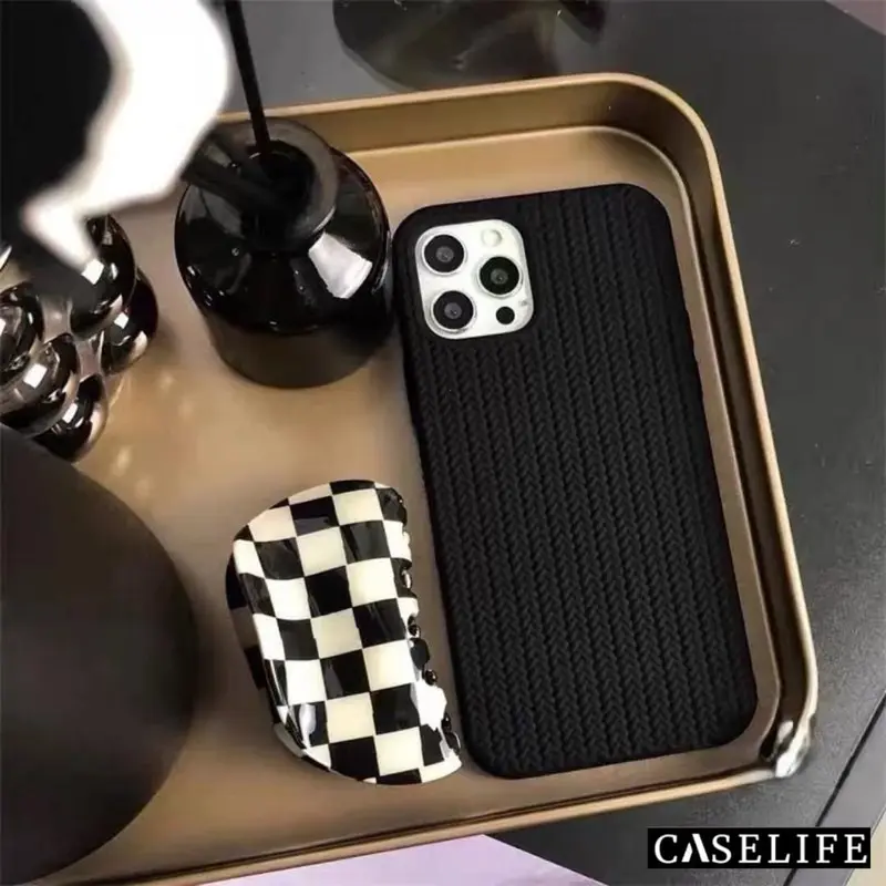 Caselife Softcase TPU Matte Motif Anyaman 3D Full Cover Casing Iphone 11 12 13 14 15 Pro Max Plus 2