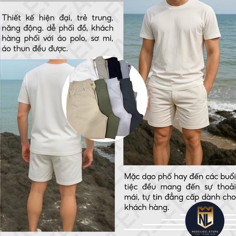 Quần Short Kaki Nam Ngắn Trên Gối Form Chuẩn Co Giãn Thoải Mái Chất Liệu Cao Cấp Dễ Phối Đồ Size 28-37 Phù Hợp Mọi Hoạt Động QuầnShortNam
